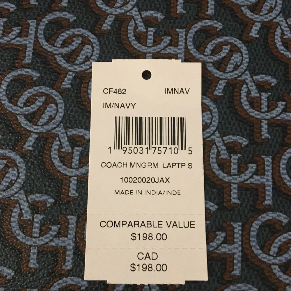 NWT Coach Laptop Sleeve With Coach Monogram Print